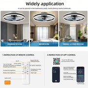 IRALAN Smart Ceiling Fan With Lights Remote Control Bedroom Decor Ventilator Lamp 6-speed wind speed led Circulator fan light