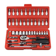 Professional Car Repair Tool Set Motorcycle Toolbox Set 46-Piece Set Car Repair Kit Ratchet Wrench Set Sockets Auto Repair Tools