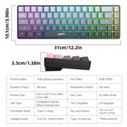Gaming Keyboard, RGB Backlit Mini Wired Keyboard, Ultra-Compact Anti-Ghosting No-Conflict 68 Keys Membrane Gaming Wired Keyboard