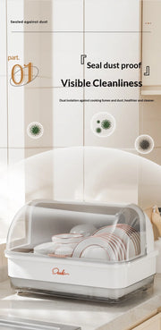 Kitchen Flip-up Drainer Dish Cabinet Household Multi-functional Moisture-proof Storage Organizer for Bowls and Utensils