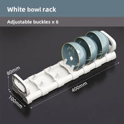 Kitchen Bowls Dish Storage Rack Adjustable Buckle Cabinet Drawer Storage Holder Dish Drain Rack Kitchen Drainage Storage Tools