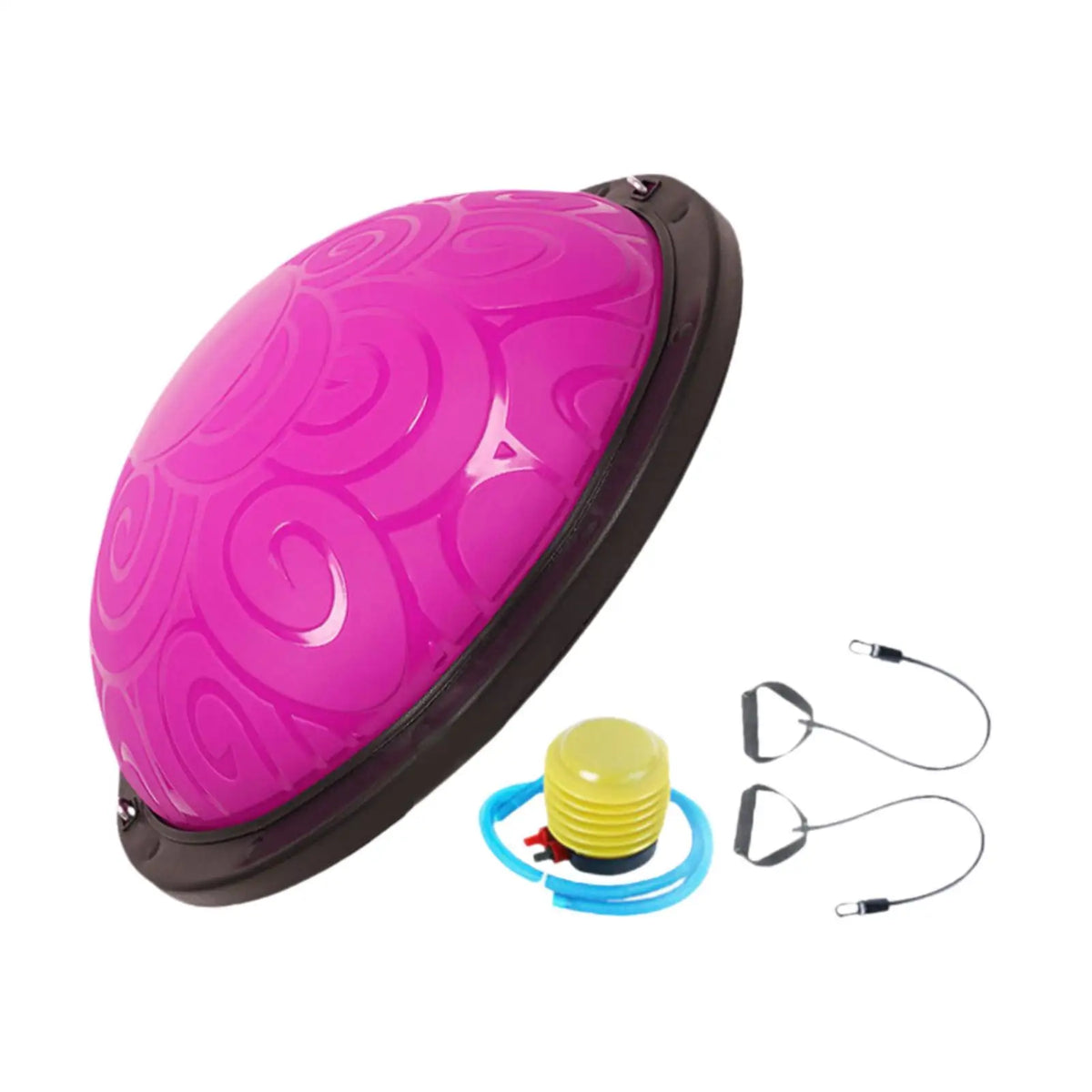 Balance Ball with Resistant Band Strength Training Equipment Half Exercise Ball Exercise Workout Ball for Fitness Yoga Pilates