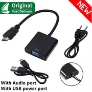 1080P HDMI-compatible To VGA Adapter Converter with Audio Power Supply for PS4 Desktop PC Laptop TV Monitor Projector Computer