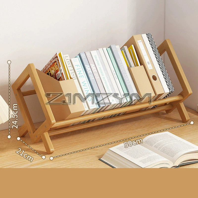 Desktop Bookshelf Home Living Room Small Decoration Bamboo Decorative Shelf Desk Multi-shelf Bookcase Storage Shelf