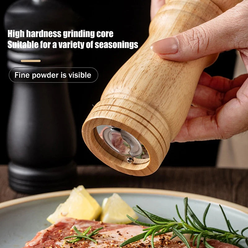 Kitchen Essential Wood Pepper Mill,Adjustable Grinder for Fresh Flavor,CeramicMechanism,Perfect Housewarming or Host Gift,3Sizes