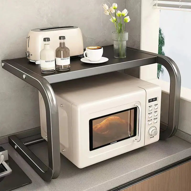 Kitchen Microwave Storage Rack Household Oven Integrated Dust-proof Bowl And Dish Drain Knife Holder Storage Rack