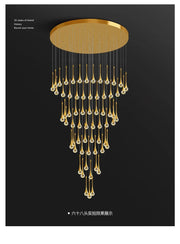 Villa Living Room Hanging Lamp Designer Loft Apartment Hotel Lobby Duplex Chandelier Modern Creative Golden Crystal Chandelier