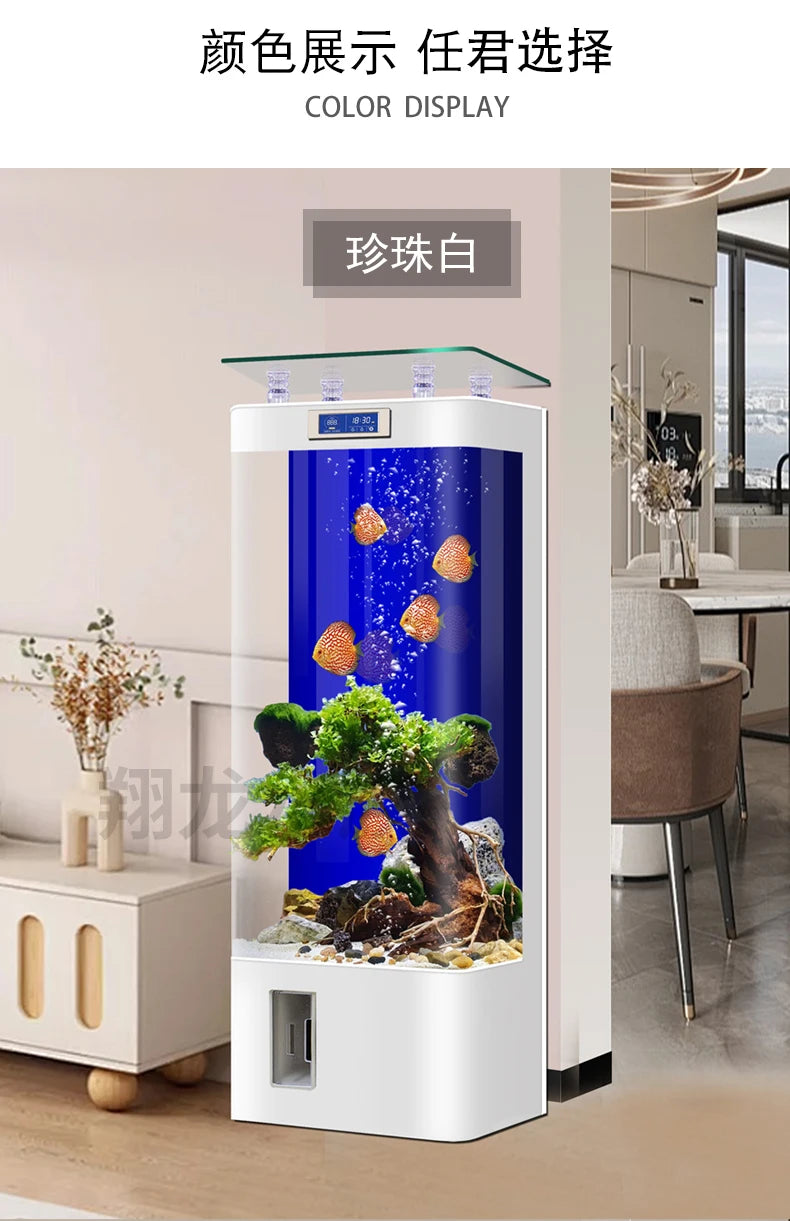 Fish Tanks Accessories New Style Aquarium Fish Bowl Modern Equipment Accent Decoration Aquarium Floor Furniture Acquario Lsyg