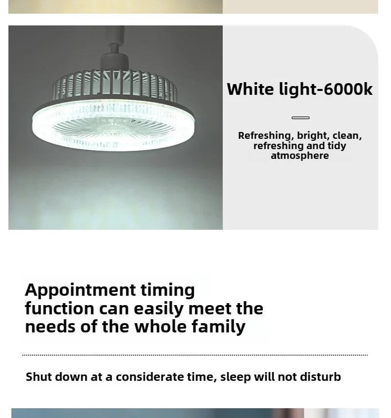 New Ceiling Smart LED Fan Light Living Room Bedroom Modern and Simple Home Intelligent Remote Control Restaurant LED Fan Light