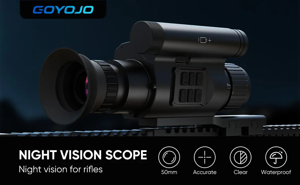 Night Vision Scope 50mm Focal Lens Vision Goggles  for Night Hunting Camping 850nm Day/Night Vision Monocular with Camera&Video