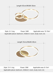 Smart Home Modern Round Design LED Ceiling Chandelier For Living Room Restaurant Bedroom Circle Rings Lighting Fixture Luminaire
