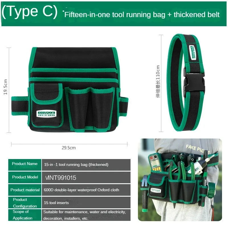 Electrician Tool Bag Professional Greener Tool Bag Waterproof Classic Kit Multi-functional Work Tools Portable Tools Organizer