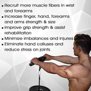 Wrist Forearm Blaster Arm Muscle Strength Trainer Exerciser Forearm Roller with Hand Grip Fitness Equipment Home Gym Workout