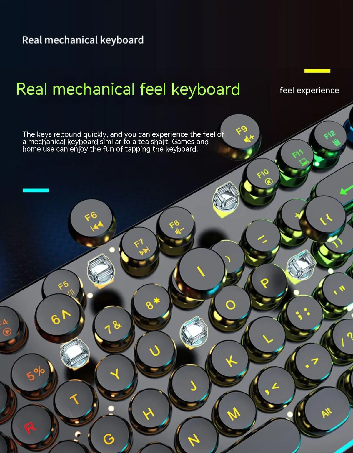 Eweadn GX330 Wired Keyboard Mouse Set Retro Punk ABS Keycaps Gaming Keyboard Mouse Headphones family Office PC Gamer Laptop Gift