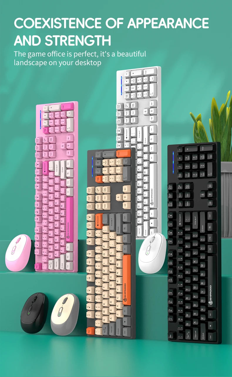 2.4G Wireless Keyboard and Mouse Set Gaming Wireless Keyboard Mouse Combo Wireless Mouse for Laptop Desktop PC Accessories