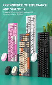 2.4G Wireless Keyboard and Mouse Set Gaming Wireless Keyboard Mouse Combo Wireless Mouse for Laptop Desktop PC Accessories