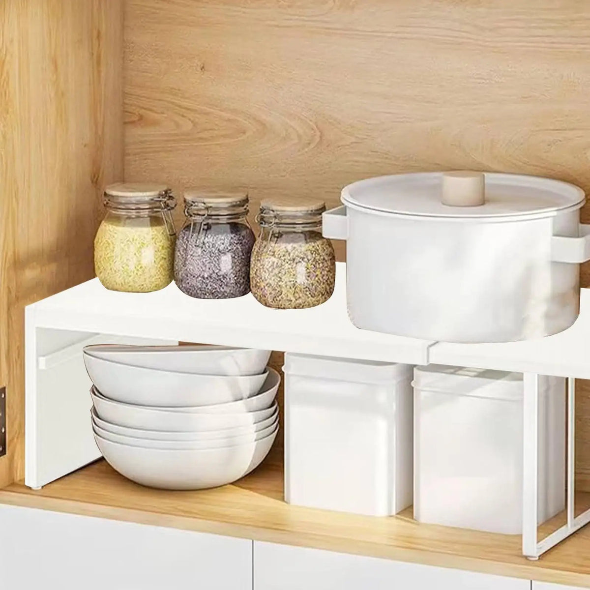 Kitchen cabinet multi-level shelf storage rack Cabinet Shelf Expandable SpaceSaving Stackable Layered Shelf Kitchen storage rack