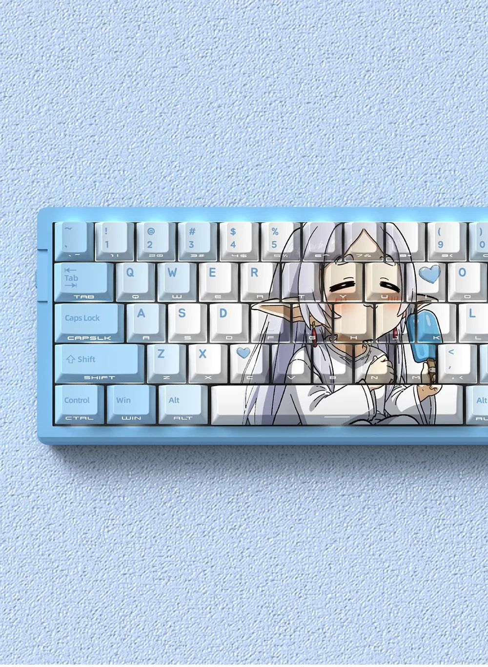 Anime Gaming Keyboard Keycaps 129 Key Set Pbt Material Five-Sided Heat Sublimation Transparent Side-Engraved Mechanical Keyboard