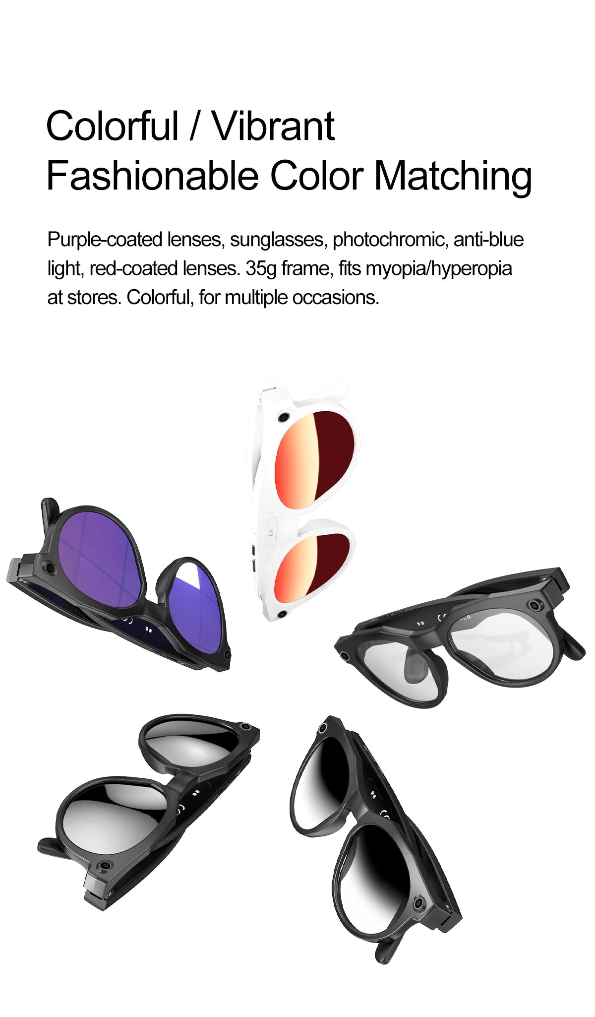 2026New800W Camera AI Glasses Men Color-Changing Smart Translation Glasses Photo Video Recording Waterproof Call SmartSunglasses
