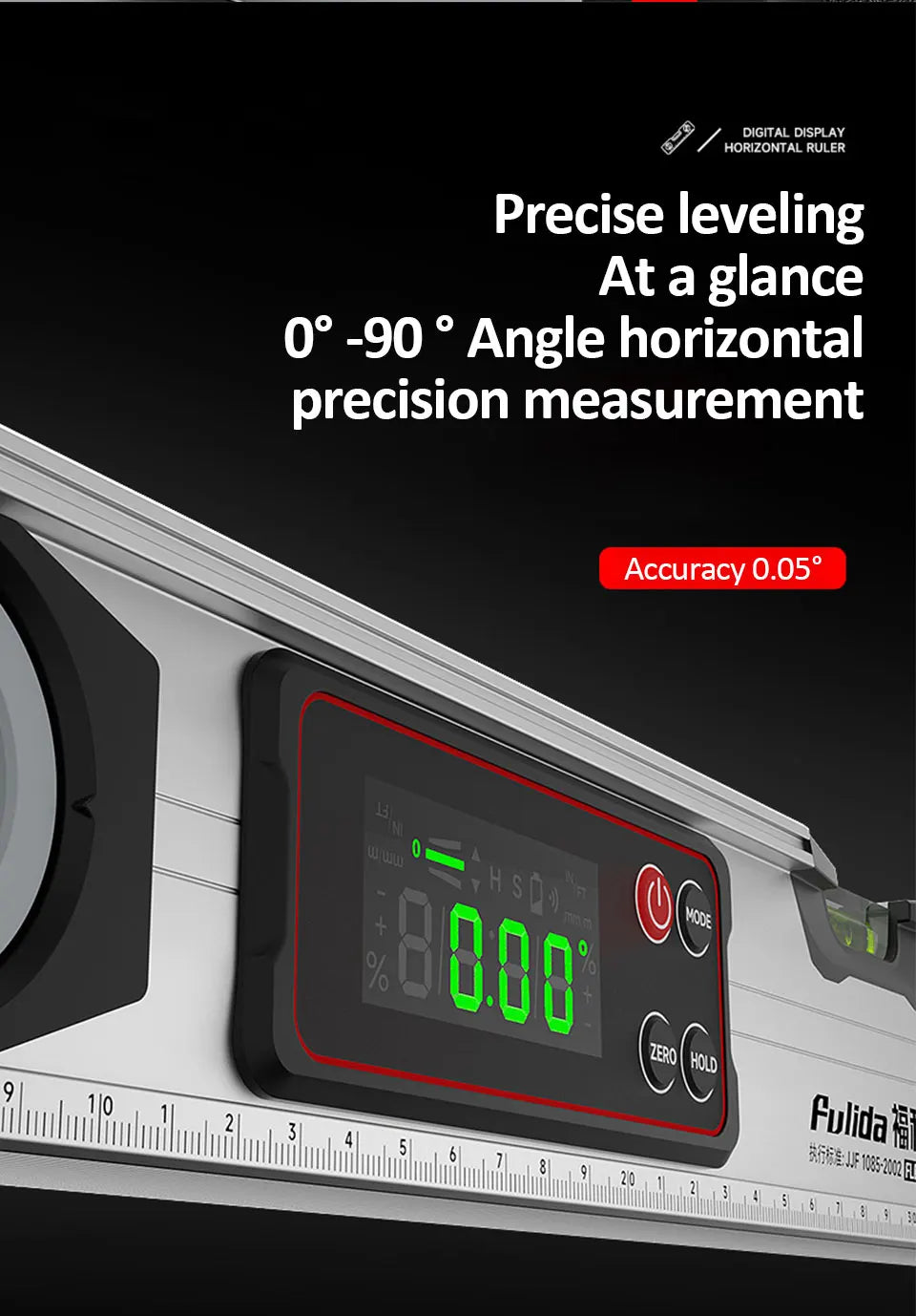 20-50cm Digital Spirit Level and Protractor Magnetic Spirit Level Bubble Level Aluminum Alloy Body Smart Level with Carrying Bag