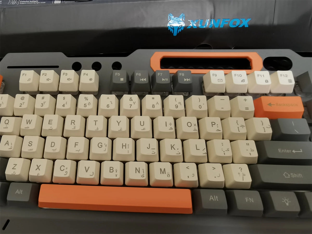 Gaming Keyboard Spanish Russian Arabic Keyboard 100% Layout RGB Backlight Gamer Keyboard Volume Knob Wired K90 104 Keys Hand Sup