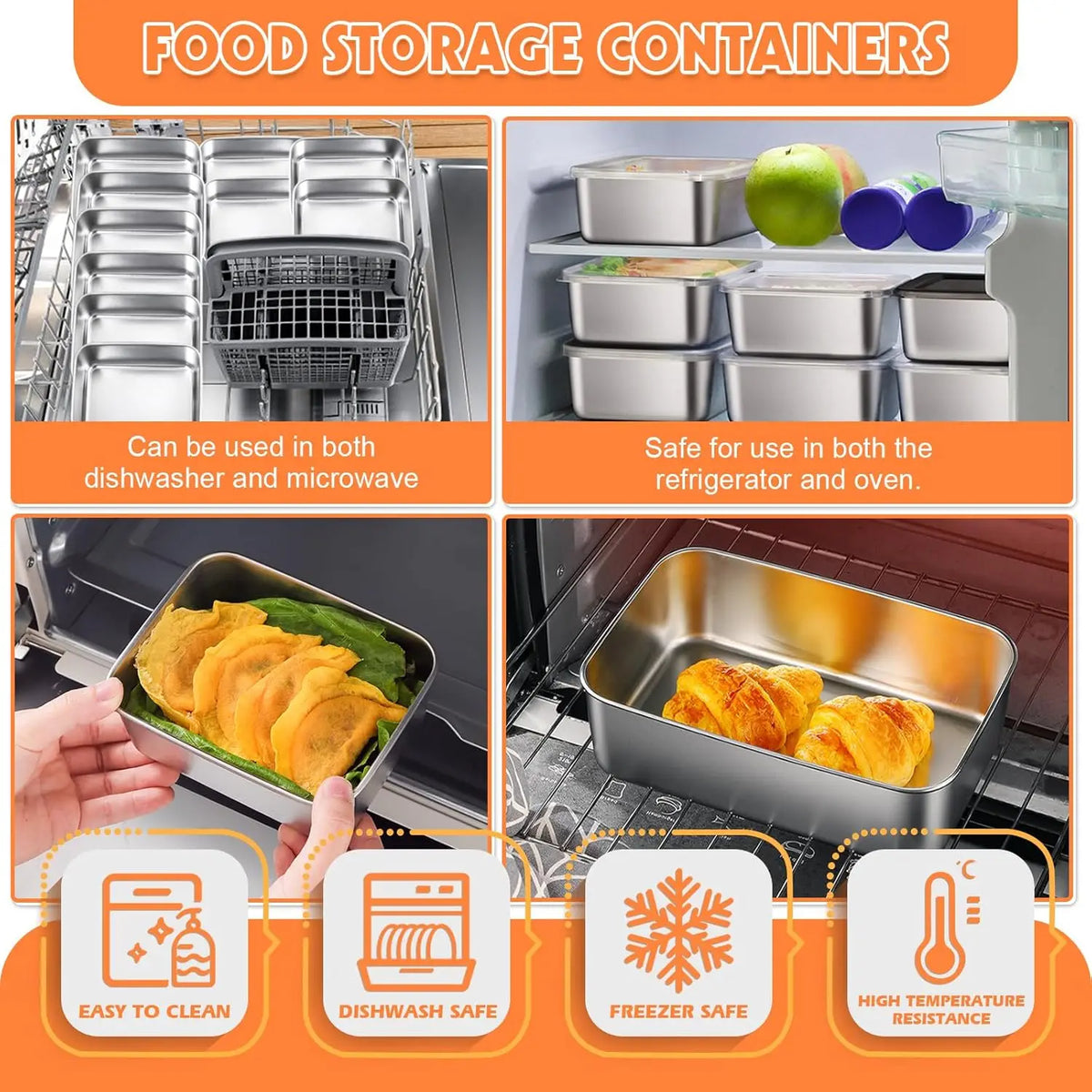 Stainless Steel Food Storage Container with Lid - Airtight Fresh-Keep Box for Fridge | Small Thickened Kitchen Organizer