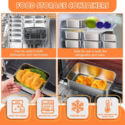 Stainless Steel Food Storage Container with Lid - Airtight Fresh-Keep Box for Fridge | Small Thickened Kitchen Organizer