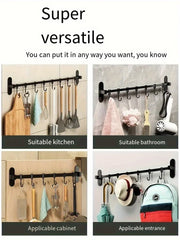 1 Piece Of Kitchen Equipment Storage Rack Such As Pot Lid And Spatula Wall-Mounted Hook Rack Multi-Way Storage For Kitchen Items