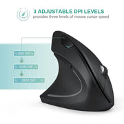 Wireless Bluetooth Vertical Mouse 800/1200/1600 DPI 6 Button Personalised Side Grip Ergonomic 2.4G Mute Gaming PC Computer Mouse