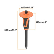 Masonry Chisel 9.8" 11.8" Pointed Head Rock 9.7" 11.4" Flat Head Rock Concrete Mortar Stone Brick Chisel with Hand Guard