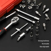 Professional Car Repair Tool Set Motorcycle Toolbox Set 46-Piece Set Car Repair Kit Ratchet Wrench Set Sockets Auto Repair Tools