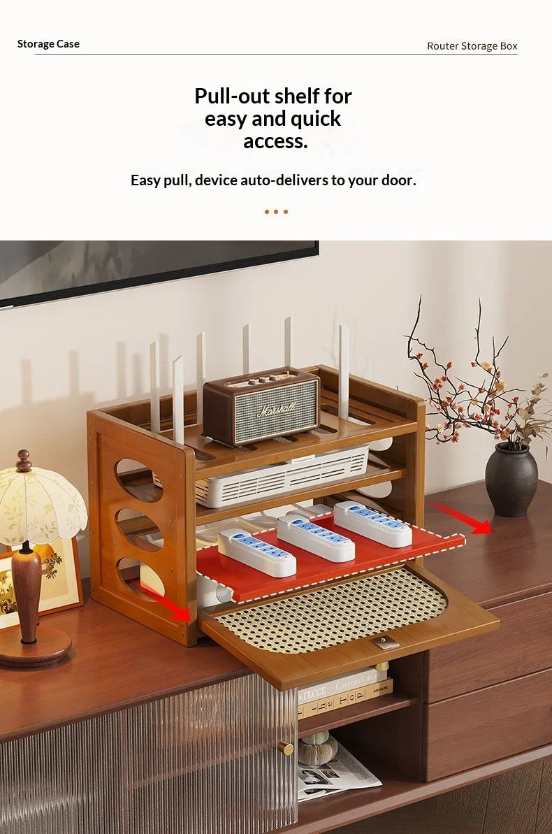 Living Room Wi-Fi Router Storage Rack, Home Tv Storage Box, Multi-Tiered Storage Rack, Office Storage Rack