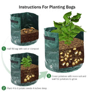 Garden Grow Bags 3/5/7/10 Gallon Potatoes Grow Bags Gardening Plant Growing Bags PE Fabric Carrot Vegetable Planter Container