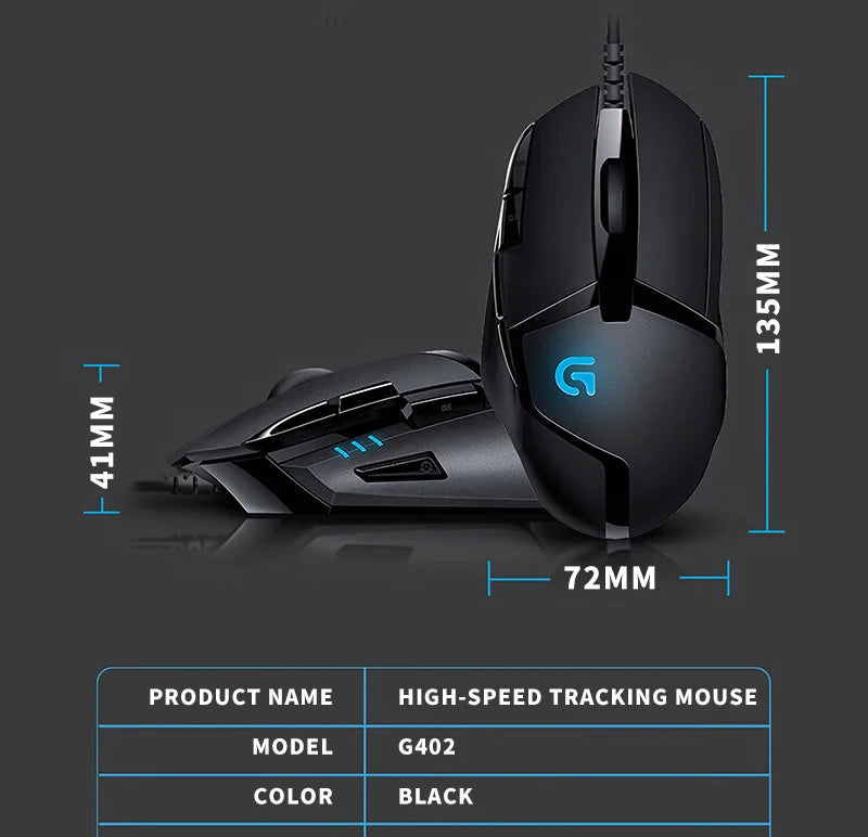Logitech G402 Wired Mechanical Programmable Gaming Mouse for PC and Laptop Players (especially those playing PUBG)