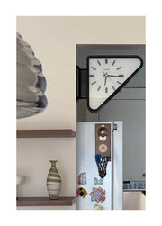 Living Room Minimalism Clocks Two-sided Wall Clocks Triangle Modern Clock Mechanism Silent Design Clock Watch for Decoration