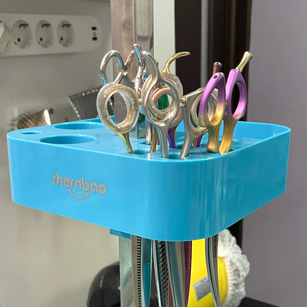 Dog Cat Supplies Groomer Tool On the bracket Table Scissors Dog Comb Boxes Pet Grooming Tools Plastic Storage Box