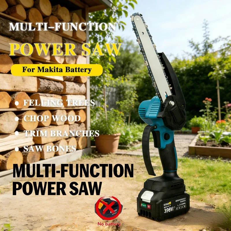 1700RPM 6 Inch Mini Cordless Li-ion Chainsaw One Hand Portable Electric Tree Wood Cutter Pruning Garden Power Tool for Makita