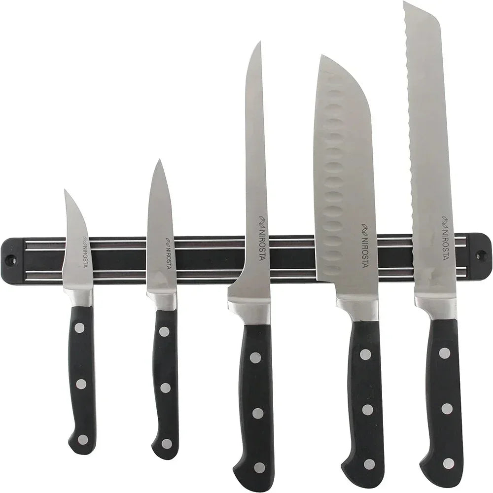 Kitchen Wall Mounted Magnetic Knife Holder Hardware Tools Absorbent Simple Multifunctional Shelf Plastic Stripe Kitchen Tools