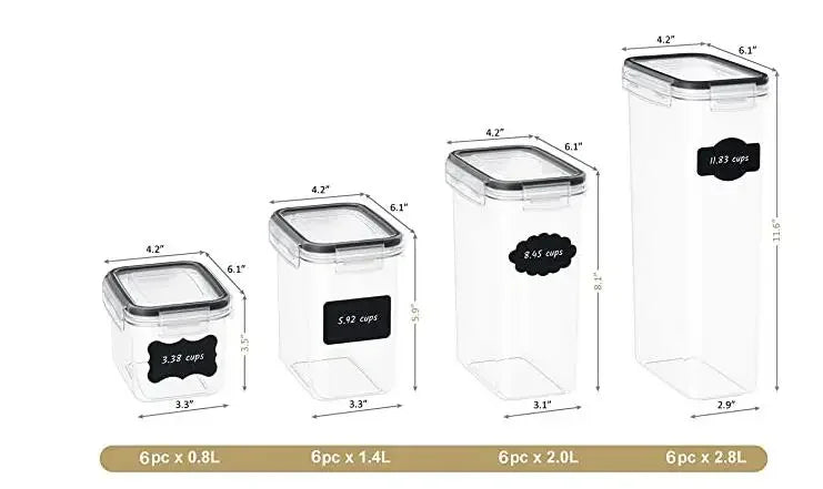 Airtight Food Storage Containers for Kitchen Organization 24 PC Food Canisters With Durable Lids for Pantry Organization