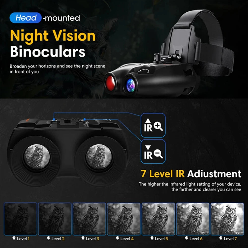 GTMEDIA N4 Night Vision Binoculars Infrared Night-Visions Device 1080P 5X Digital Zoom Head Mount Goggles Day/Night Use Outdoor