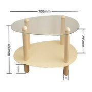 Household Living Room Simple Coffee Table Double Transparent Side Tables Modern Aesthetic Home Furniture Decoration Ornaments