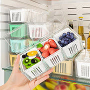 Kitchen Fruits Vegetables Storage Box Fridge Ginger Scallion Onion Fresh-keeping Container Food Drain Crisper Organizer