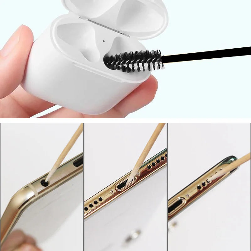 Mobile Phone Cleaning Set: Screen Cleaner, Wet/Dry Wipes，Dust Remover Stickers，Detail Brushes & Swabs，For Phones/Tablets/Laptops