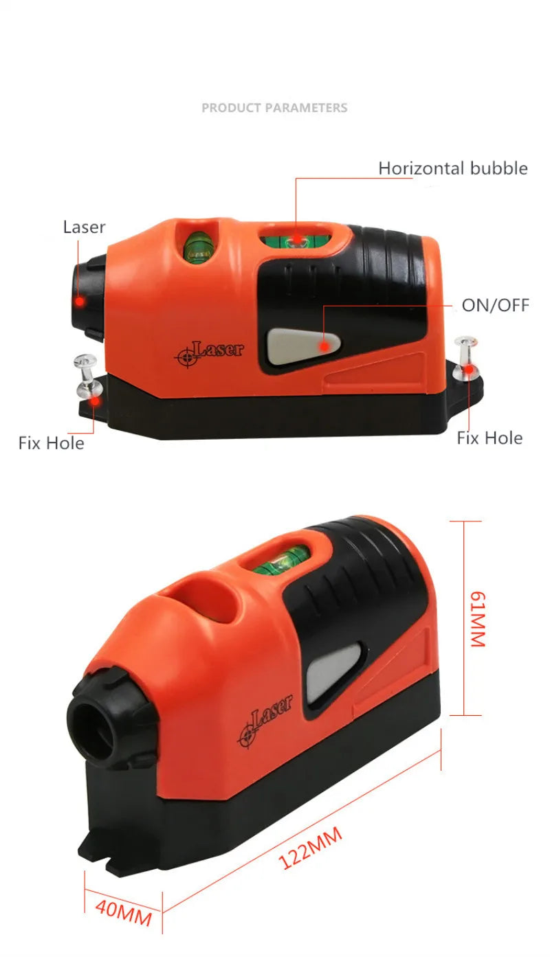 Mini Portable Laser Level Vertical Spirit Level Tool Laser Level Vertical Horizontal Laser Line Projection Measuring Tools