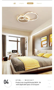 Smart Home Modern Round Design LED Ceiling Chandelier For Living Room Restaurant Bedroom Circle Rings Lighting Fixture Luminaire