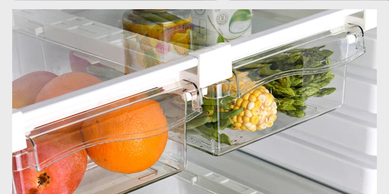 Hanging Fridge Storage Clear Refrigerator Shelves Organizer Eggs Fruits Vegetable Food Container Space Saving Kitchen Drawer Box