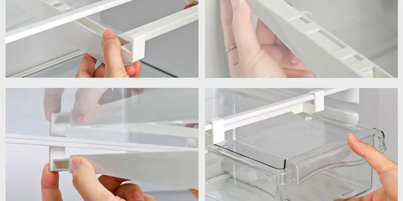 Hanging Fridge Storage Clear Refrigerator Shelves Organizer Eggs Fruits Vegetable Food Container Space Saving Kitchen Drawer Box