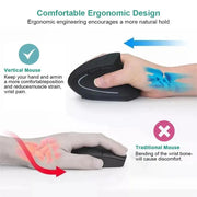 Wireless Bluetooth Vertical Mouse 800/1200/1600 DPI 6 Button Personalised Side Grip Ergonomic 2.4G Mute Gaming PC Computer Mouse