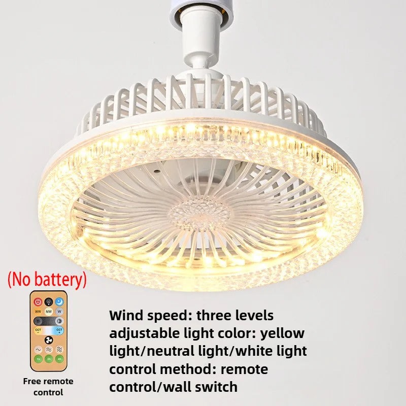 New Ceiling Smart LED Fan Light Living Room Bedroom Modern and Simple Home Intelligent Remote Control Restaurant LED Fan Light