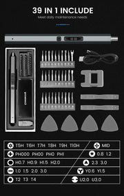 Cordless Electric Screwdriver Set 12/39/50 in 1 Precision Power Tool Magnetic Screw Driver Bit Fast Charging Repair Tool Kit